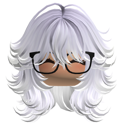Wolfcut with Blush Face & Glasses (Purple & White) Roblox item