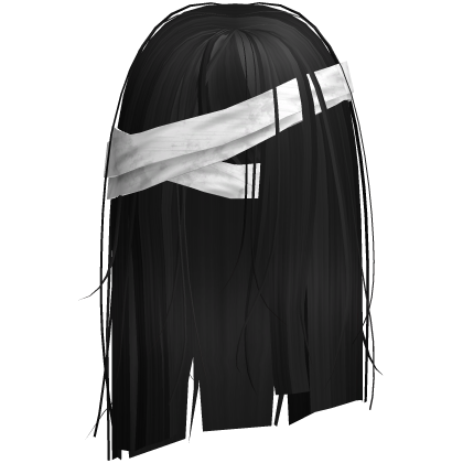 Horror Black Short Hair w White Bandages Roblox item