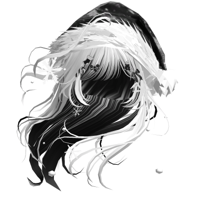Lush Windy Hair w/Santa Hat (White&Black)