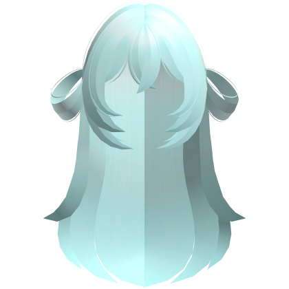 moe long fluffy side bun hair teal