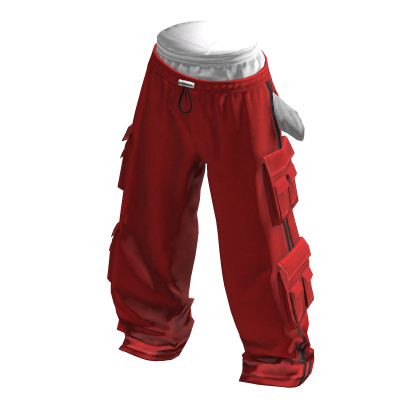 💗SAGGING CARGO TRACK PANTS_RED