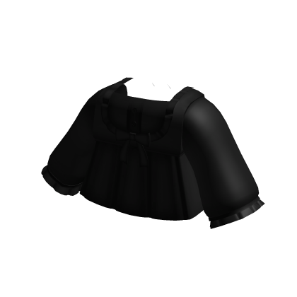 ♡ Black Cutesy Kawaii Collared School Dress w Bow