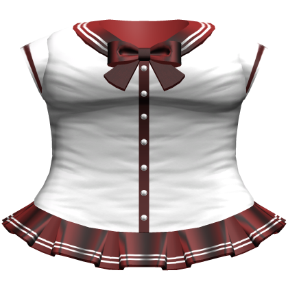 Kawaii Anime School Sailor Dress (White & Red)