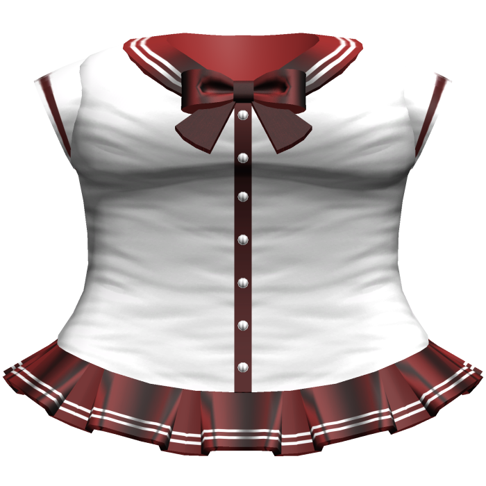Kawaii Anime School Sailor Dress (White & Red)