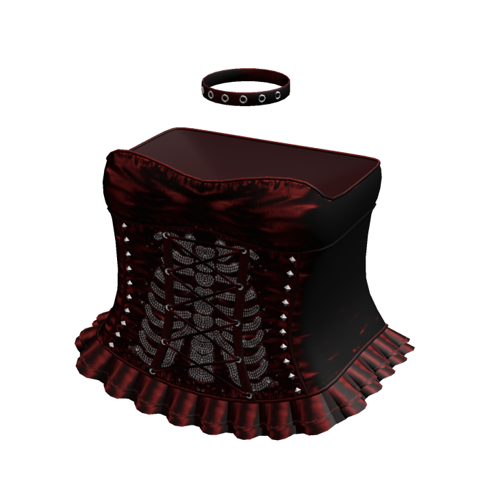 Emo Rhinestone Skeleton Dress in Red