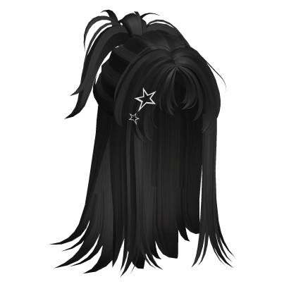 Y2K Messy Spikey Half Up Hair (Black V2) Roblox item