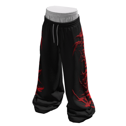 Sagging Black/Red Y2K Svddenly Print Sweatpants