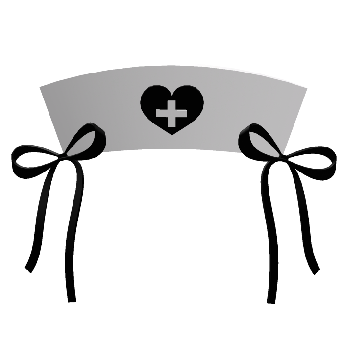 kawaii nurse hat in black & white
