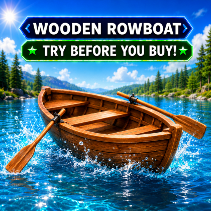 Wooden Row Boat With Moving Oars preview 1