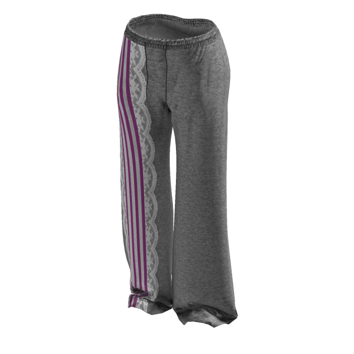 Grey/Pink Striped Lace Sweatpants