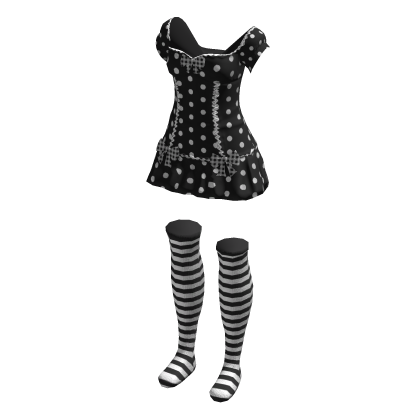 Polka Dot & Stripes Mini Dress