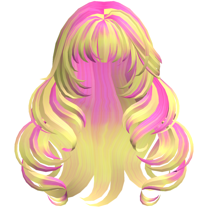 voluminous layered curly hair in yellow pink