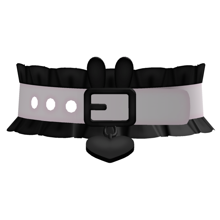 kawaii pink bunny choker black ruffles
