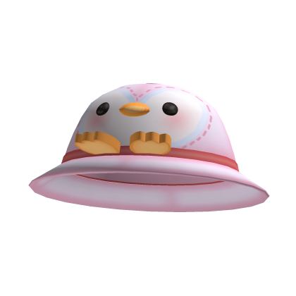 ♡ cute kawaii penguin school hat in pink Roblox item