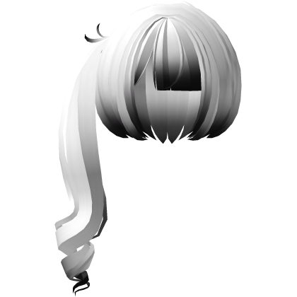 curly jirai kei ponytail in white black