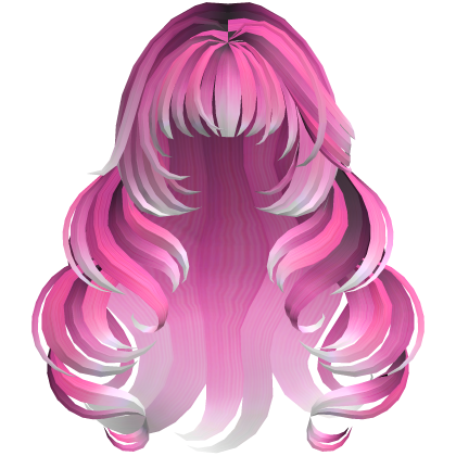 voluminous layered curly hair in pink white