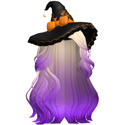 Halloween Side Swept Witch Hair (Blonde & Purple)