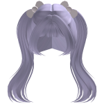 ♡ : Cute Purple Hair Cloud Pigtails W/ Bow
