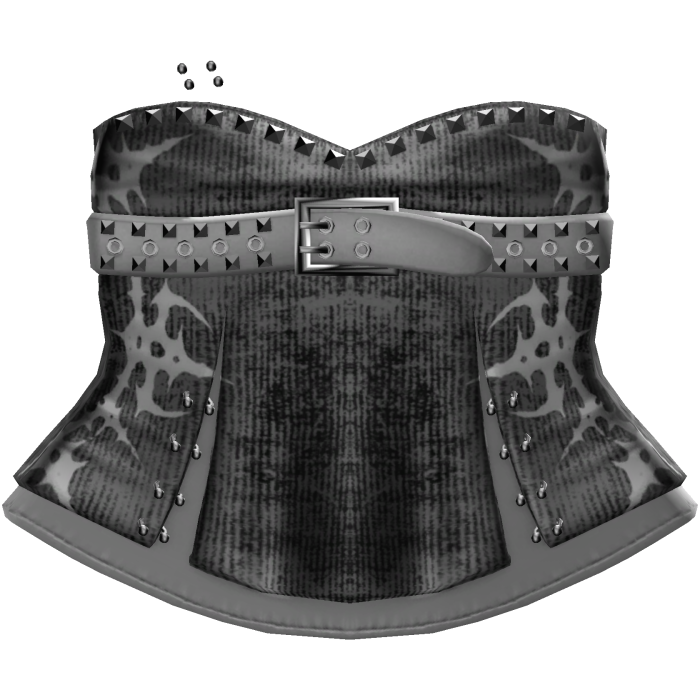 goth emo vkei studded belt dress white & grey