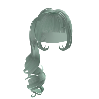 ♡ wavy side messy ponytail (mint green)