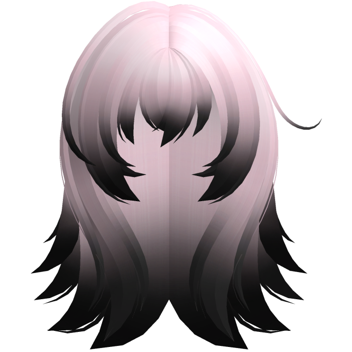 aoi mukou fluffy messy anime hair pink black