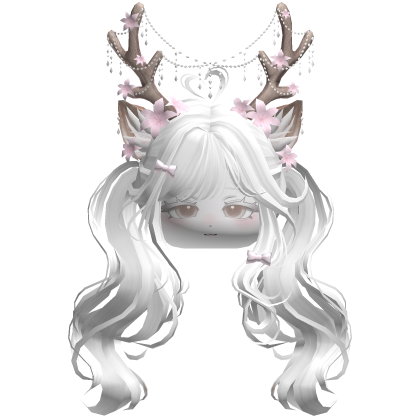 Ethereal Christmas Fairy Fawn Pigtails w/ Antlers