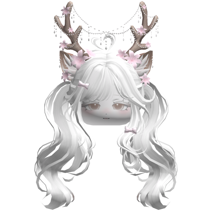 Ethereal Christmas Fairy Fawn Pigtails w/ Antlers