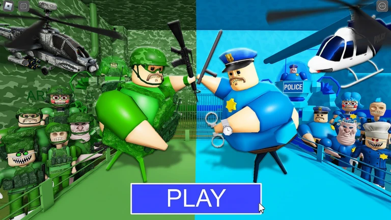MILITARY TEAM VS POLICE TEAM PRISON RUN! (Obby) thumbnail