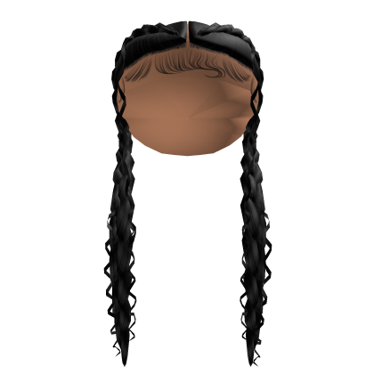 French Braid Pigtails [Black] Roblox item