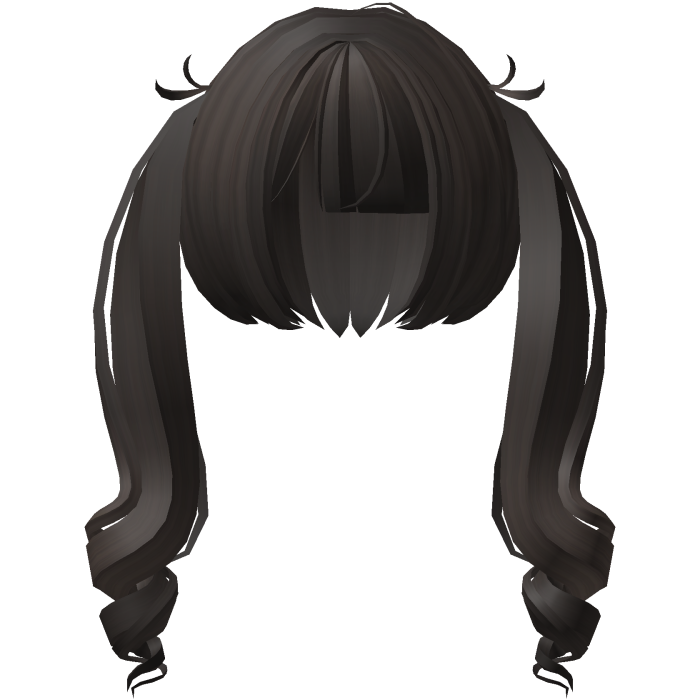 curly jirai kei pigtails in dark brown