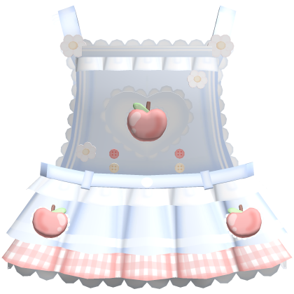 . ‿ ♡ cute blue overalls apple w plaid pattern ｡° 