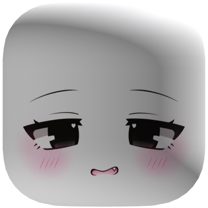 Chibi Cute Blushing Anime Face - White