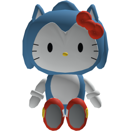 Cute Blue Kitty x Sonic Waist Plushie