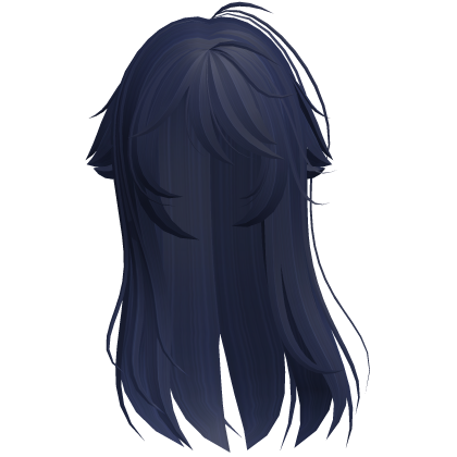 Navy Blue Shy Moe Cat Girl Windy Whispy Hair