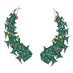 Snowy Christmas Tree Neon Big Horns