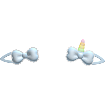 unicorn cat hairclips in blue and brown