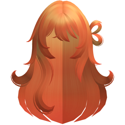 fluffy messy long heart side bun hair orange