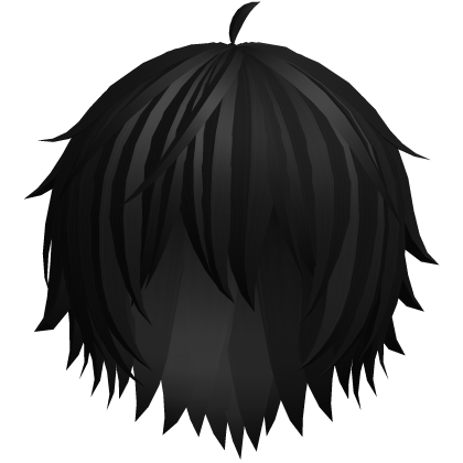 long messy shaggy anime boy hair in black thumbnail
