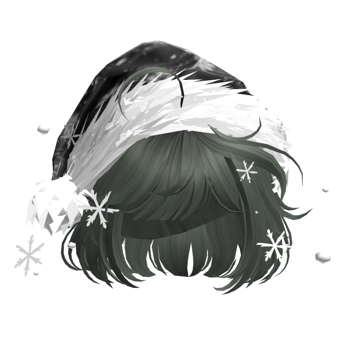 Christmas Cute Hair w/Santa Hat (Green)