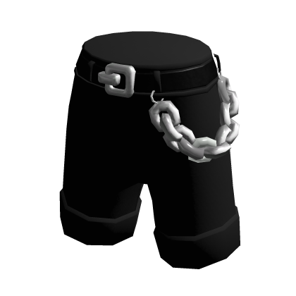 Black Shorts w/ Chunky Silver Chain thumbnail