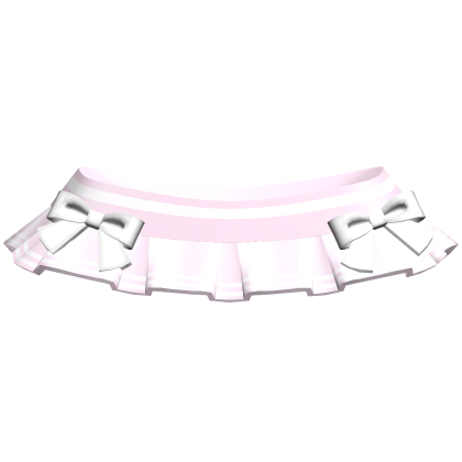 Kawaii Anime School Skirt w Bows (Pink & White)