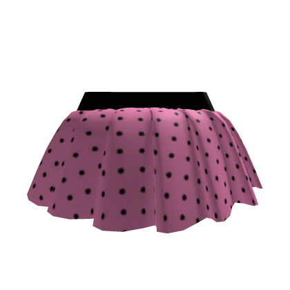 💗Pink Polka dot pleated skirt [short] [1.0]