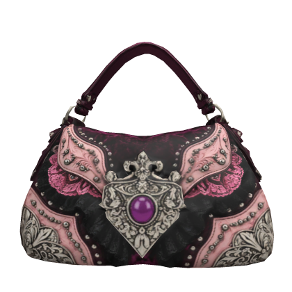 Pink black purple gem shoulder bag