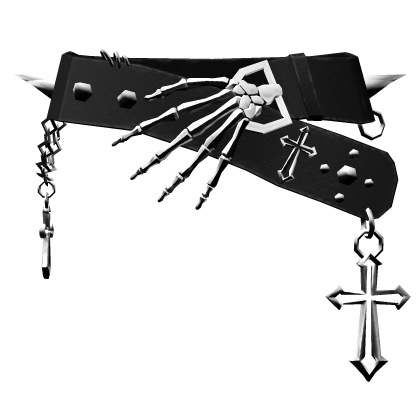 Y2K Chained Belt With Metal Skelly Hand 3.0