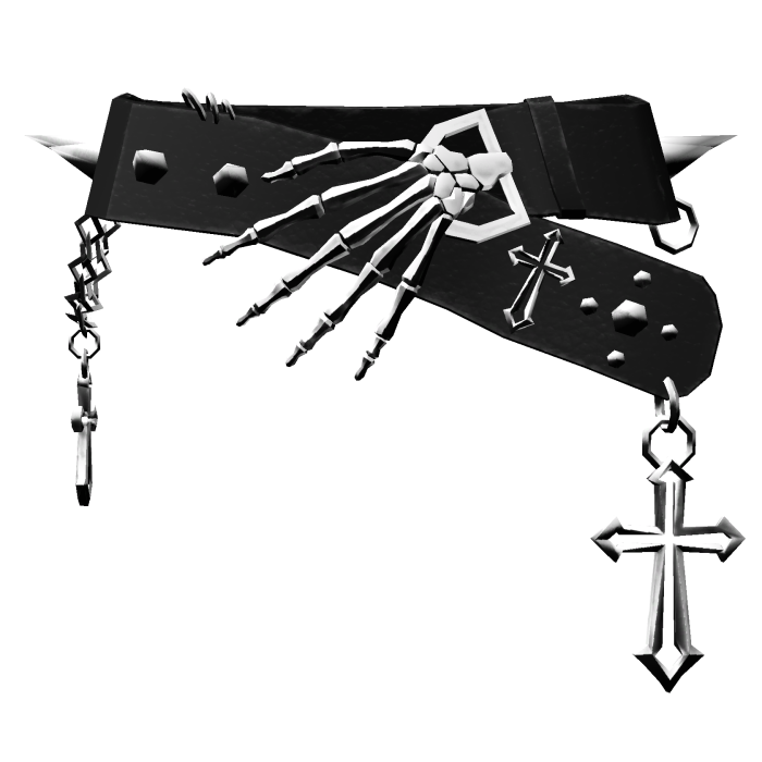 Y2K Chained Belt With Metal Skelly Hand 3.0