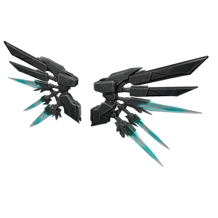 cyan energy wings