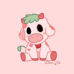 Ellie and the enthusiastic strawberry cows