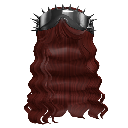 Long Wavy Hair in Red w/ Emo Shades Roblox item