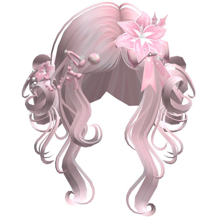 ♡ Christmas Flowery Twin Buns (Pink)