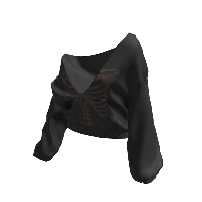 Skeleton Pullover Baggy Hoodie Black&Brown